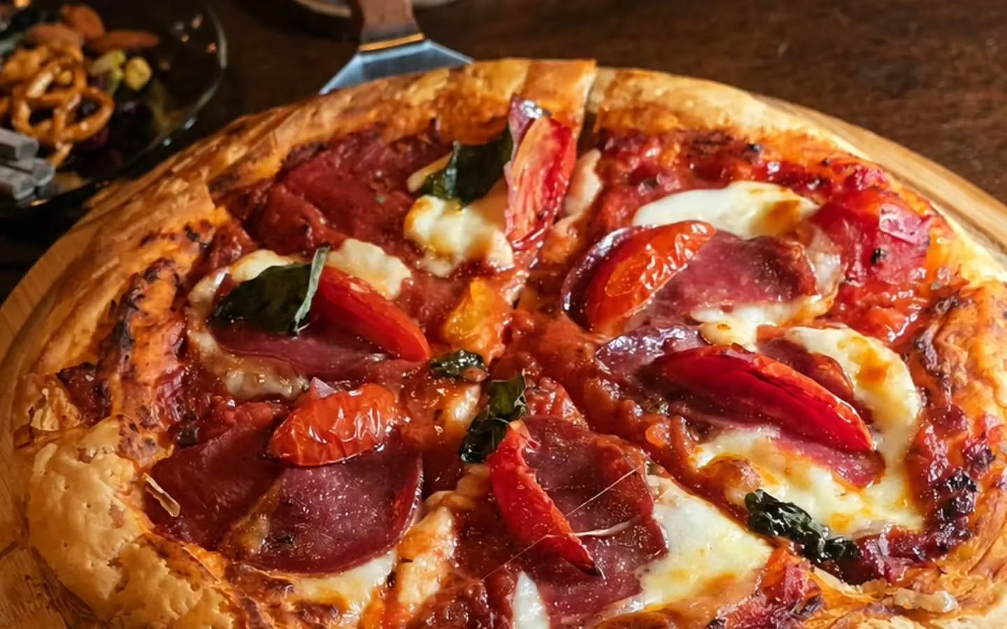 Oven-baked handmade pizza